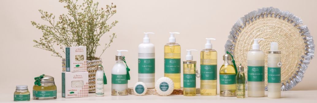 Mini-produits de beauté naturels pour voyage, faits à Marrakech